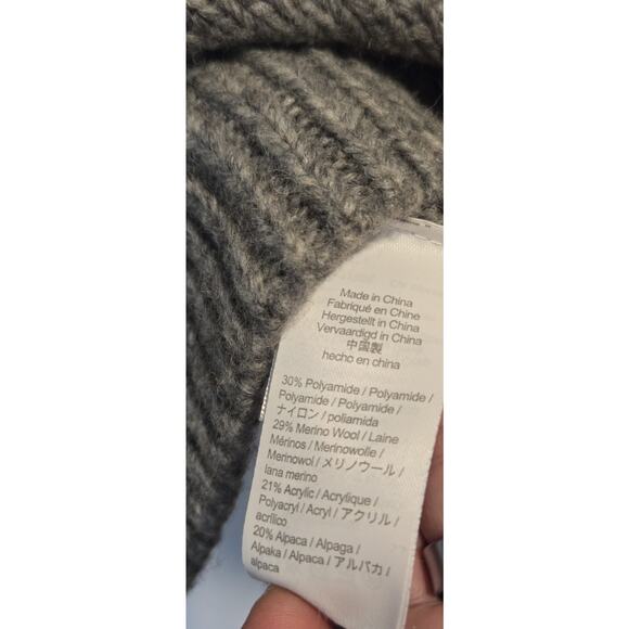 J CREW Womens Relaxed Oversized Wool Alpaca Blend Gray Pullover Poncho S/M - Picture 7 of 9